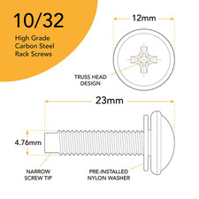 10-32 Rack Screws 50-Pack - Versatile Server Rack Accessories for Network Cabine Network Accessories price