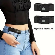2 Pack No Buckle Elastic Belt Invisible Loop Belt for Jeans Pants Men's Belt price
