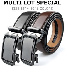 Genuine Leather Mens Ratchet Belt Belts For Men Adjustable Automatic Buckle Men's Belt price
