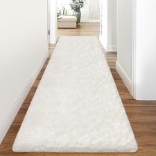 3x10 Feet White Soft Shag Runner Rug for Bedroom Fuzzy Fluffy Rugs with Non-S... Runner Rug price