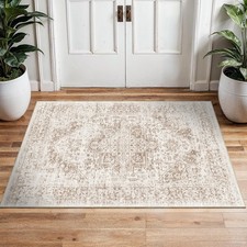 2x3 Entryway Area Rug Washable - Neutral Small Entry Rug Kitchen Rug Runner V... Runner Rug price