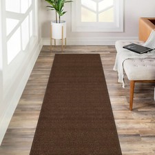 Custom Size SOLID BROWN Stair Hallway Runner Rug Non Slip Rubber Back Runner Rug price