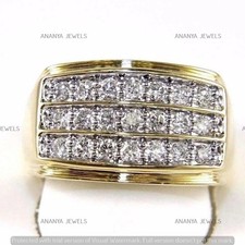 3.00 Ct Round Cut Simulated Diamond Men's Wedding Band 14k Yellow Gold Plated Gold Wedding Band price