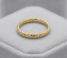 Polished Twisted Ribbed Band Ring Real 10K Yellow Gold Sizes 7 8 Gold Wedding Band price