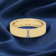 14k Yellow Gold Lab Grown 0.50 Ct Baguette Cut Men's Diamond Wedding Band Ring Gold Wedding Band price