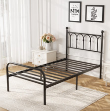 Gianna Twin Metal Platform Bed Frame with Steel Slat Support, Underbed Storage Bed price