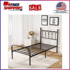 Gianna Twin Metal Platform Bed Frame with Steel Slat Support, Underbed Storage, Bed price