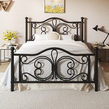 Twin/Full/Queen Bed Frame/Metal BedFrame with Butterfly Pattern Design Headboard Bed price