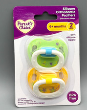 Parents Choice Vent Orthodontic Silicone Pacifiers 2-Pack 6+ Months BPA FREE Pacifier price