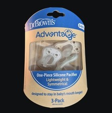 Dr Browns Advantage 3 Pack Baby Pacifier 0-6Soft Silicone BPA Free Soother Pacifier price