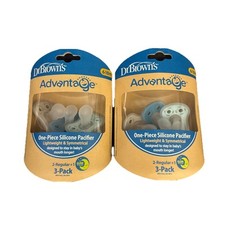 Dr. Brown's Advantage (2pack) One-Piece Silicone Baby  6-18M Total 6 Pacifiers Pacifier price