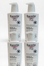 LOT (4) EUCERIN BABY WASH & SHAMPOO 2IN1 TEAR-FREE FRAGRANCE-FREE 13.5 FL OZ Baby Shampoo price