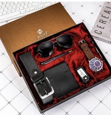 Watch Wallet Sunglasses Belt Gift Box Set For Men Men's Watch, Belt and Wallet Sets price