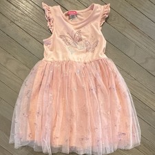 Zunie Girls Pink Butterfly Glitter Tulle Fit & Flare Sleeveless Dress 6 Girls' Dress price