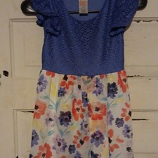 Wonder Nation Girls M (7-8) Cap Sleeve Fit & Flare Lace Floral Knee Dress Girls' Dress price