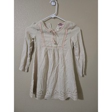 Tommy Bahama Kids Girls Beige Embroidered Pom Pom Boho Long Sleeve Dress Size 5 Girls' Dress price