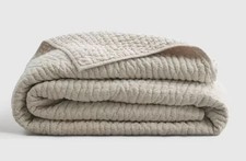 Quince Full/Queen European Linen Cotton Stitch Quilt (Natural) / Free Shipping Quilt price