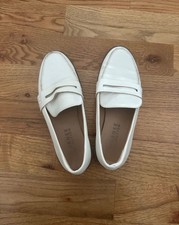 White Cros-Embossed Penny Loafers Women's Casual Shoes price