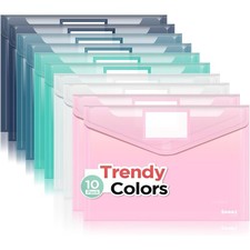 Plastic Envelopes 10Pack Heavy Duty Clear File Folders Document Holders Storage Folder price