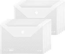 10 Pack, Plastic Envelopes – Transparent Waterproof Reusable File Folders for A4 Folder price