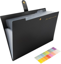Expanding File Organizer with 8 Pockets, Accordion File Folders with Labels, Bla Folder price