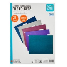 Pen+Gear Assorted Jewel Tone Hanging File Folders, Letter Size, 1/5 Cut Tabs Folder price