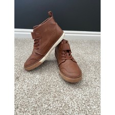 Wonder Nation Boys High Top Sneakers Size 4 Kids Cognac Brown Faux Leather Boys' Boots price