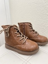 Carters Brown Lace Up Boots with A Cute Design Toddler Size 10 Boys' Boots price
