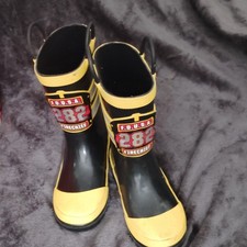 Western Chief Boys Black/Yellow Pull-On Reflective Rubber Rain Boots US 11 Boys' Boots price