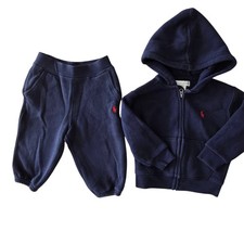 Boys Polo Ralph Lauren Navy Blue Tracksuit  2 Piece Set Jogger Hoodie  Size 12m Boys' Tracksuit price