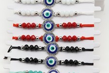 Evil Eye Braided Lucky Red String Charm Bracelet Black Blue Green Evil Eye Round Baby Evil Eye Beads price