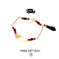 14K Gold Filled Azabache Bracelet For Baby Evil Eye Protection Red & Black Beads Baby Evil Eye Beads price
