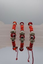 x3 Red evil eye beads gems bracelet red cord for baby Baby Evil Eye Beads price