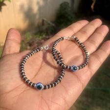 2 Pc 925 Silver Evil Eye Protection Bracelet 5 " Amulet Nazariya Kids Infants Baby Evil Eye Beads price
