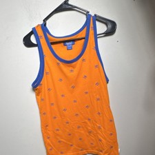 adidas Women's Orange/Blue Trim Trefoil Logo Racerback Tank Top M Women's Tank Top price