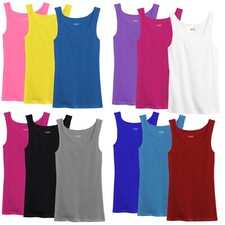 3 Pack Mixed Colors Women 100% Cotton Basic Ribbed Tank Top Sleeveless Shirts Women's Tank Top price
