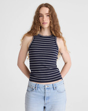Madewell Essential Utility Rib Tank Top Women's S High Neck Cotton OA306 Women's Tank Top price