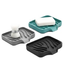 3 Pack Silicone Soap Dish with Drain Self Draining Holder Bathroom Kitchen Sink Soap Dish price