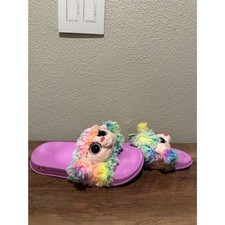 TY Beanie Boo Rainbow Plush Slide Sandals Slippers Girls Size 4-6 (EU 37) Pink Girls' Slippers & Sandals price