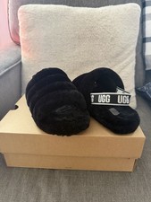 UGG Fluff Yeah Slide Black Grade School Girl Size 5 Girls' Slippers & Sandals price