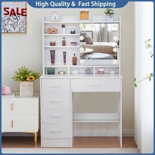 Dressing Dresser Makeup Table Vanity Set With LED Lighted Mirror + 5 Drawers Dresser / Vanity Table price