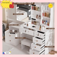 10 Led Lights Makeup Dresser Table Vanity Set With Mirror For Xmas gifts US Ship Dresser / Vanity Table price