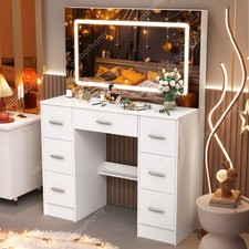 10 LED Lights With Large 3 Colors Mirror Makeup Dresser Desk Vanity Drawer Table Dresser / Vanity Table price