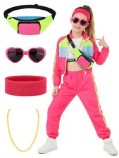 Aothso 7 Pcs Kids Hip Hop Dance Costume For Girl 80S 90S Tracksuit Outfit Girls' Tracksuit price