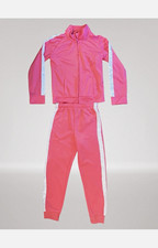 Pro Player Girls 2-Piece Pink/White Zip Side Stripe Tracksuit Set 6X Girls' Tracksuit price