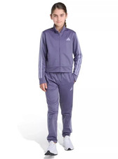 Adidas Girls Tracksuit 2-Piece Set Jacket & Joggers Size L 14 Purple Activewear Girls' Tracksuit price