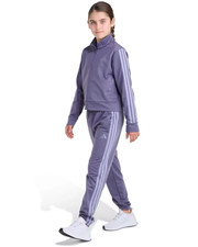 Adidas Girls Tracksuit 2 Piece Set Jacket & Jogger SZ M 10/12 Purple Activewear Girls' Tracksuit price