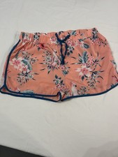Japna  Kids Juniors Size 12 Peach Tropical Floral Athletic Shorts Drawstring Women's Shorts price