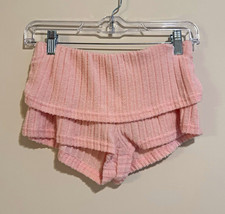 Women’s Pink Ribbed Knit Booty Shorts Size S Pull-On Elastic Foldover Waist Women's Shorts price