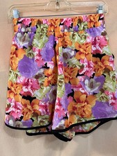 Bar III floral pull on polyester lightweight size medium shorts Women's Shorts price